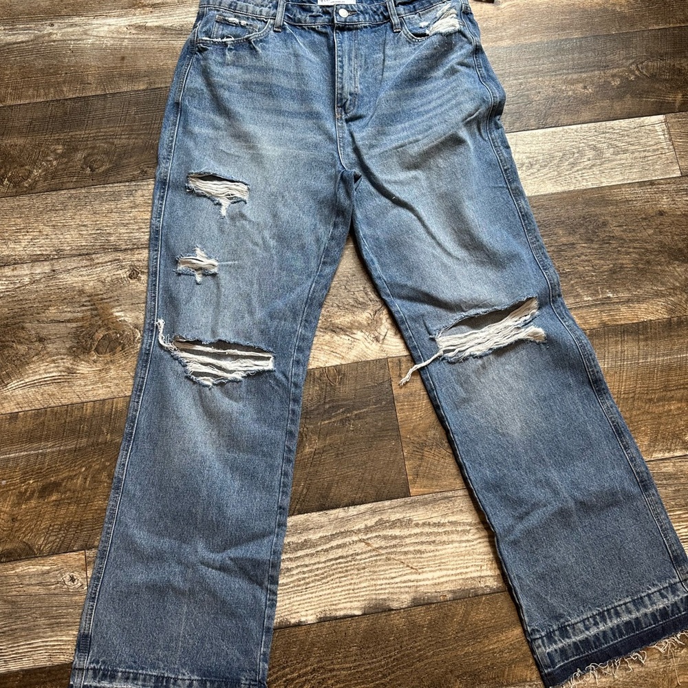 Flying Monkey Relaxed Fit Distressed Jeans - Blue